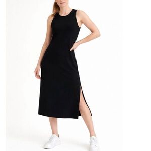 Athleta  Black Sleeveless Midi Dress Size L